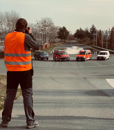 Beim Nutzfahrzeuge-Shooting in der Autostadt