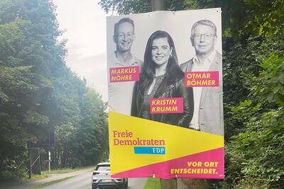 Wahlplakat zur Kommunalwahl 2021 in Wolfsburg