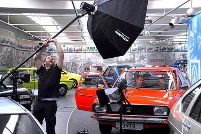 Beim Shooting im Wolfsburger Automuseum