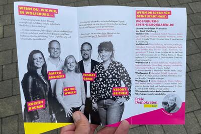 Flyer zur Kommunalwahl 2021 in Wolfsburg