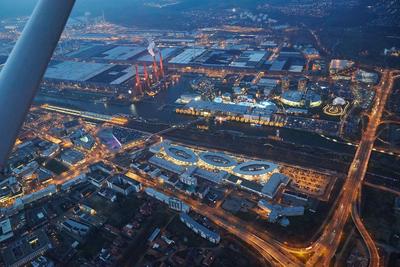 Wolfsburg zur Weihnachtszeit von oben