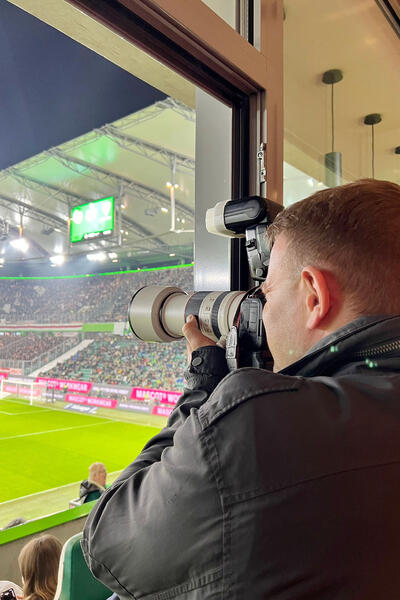 Einsatz für die VW-Sportkommunikation beim Spiel des VfL Wolfsburg - VfB Stuttgart